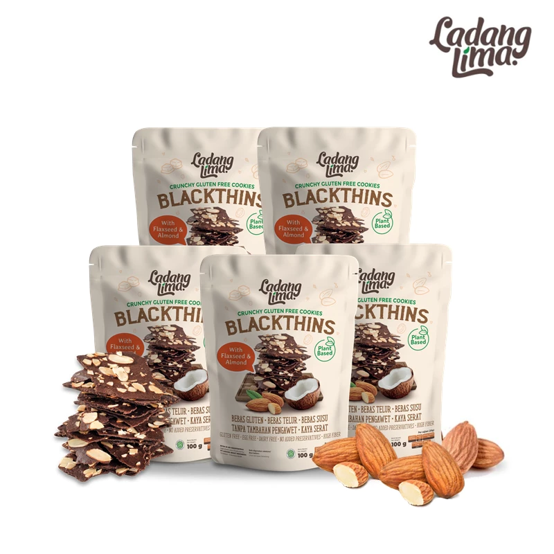 5 pcs - Blackthins 100g Cookies Ladang Lima | Healthy Cookies With Protein